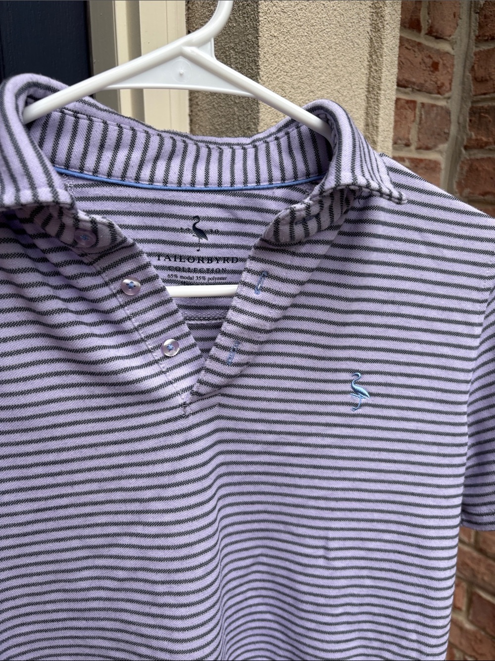 Boys Lavender Stripe Polo Shirt - Classic Short Sleeve— Tailorbyrd size 14-16